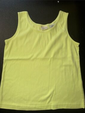 Classic elements Lime Yellow Ribbed Tank Top vintage ladies
